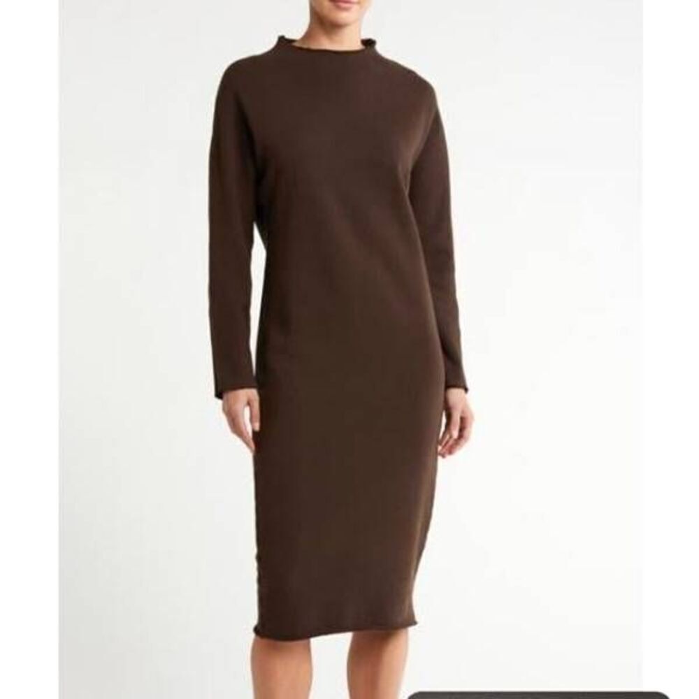 Frank&Eileen Women's Brown Isabelle Long Sleeve Sweater Dress sz XS